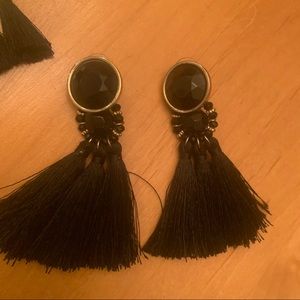 2 Pairs of Black and Gold Earrings